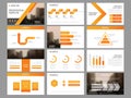 Orange triangle Bundle infographic elements presentation template. business annual report, brochure, leaflet, advertising flyer,