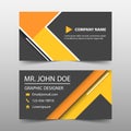 Orange triangle corporate business card, name card template ,horizontal simple clean layout design template ,