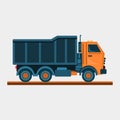 Orange truck vehicle side view vector illustration Royalty Free Stock Photo