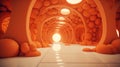 an orange tunnel with lots of orange rocks