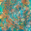 Orange and turquoise painted texture Royalty Free Stock Photo