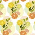 orange twigs limon seamless pattern