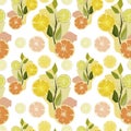 orange twigs limon seamless pattern Royalty Free Stock Photo