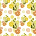 orange twigs limon seamless pattern