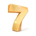 Orange twisted font number SEVEN 7 3D