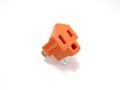 Orange two prong electrical plug Royalty Free Stock Photo