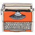 Orange Typewriter vintage illustration Royalty Free Stock Photo