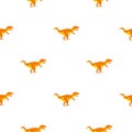 Orange tyrannosaur dinosaur pattern seamless