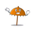 Orange umbrella cartoon character style with happy face Royalty Free Stock Photo