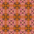 Orange universal vector seamless patterns, tiling. Geometric ornaments.