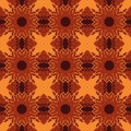 Orange universal vector seamless patterns, tiling. Geometric ornaments.