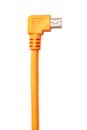 Orange USB cable isolated on white background Royalty Free Stock Photo