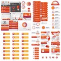 Orange User interface set business Royalty Free Stock Photo