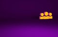 Orange Users group icon isolated on purple background. Group of people icon. Business avatar symbol - users profile icon