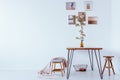 Simple dining room with stools