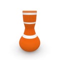 Orange vase isolated over white background Royalty Free Stock Photo