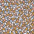 Orange vector abstract seamless pattern. Stone marble texture mosaic background for interior. Royalty Free Stock Photo