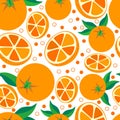 Orange. Vector seamless background with oranges Royalty Free Stock Photo