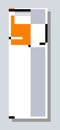 Orange vertical web banner templates. Avantgarde graphic style set. Vector illustration