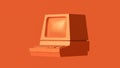 Orange Vintage Computer Royalty Free Stock Photo