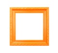 Orange Vintage picture frame on white background