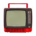 Orange vintage protable televsion set from the seventies Royalty Free Stock Photo