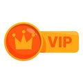 Orange vip member label featuring gold crown icon Royalty Free Stock Photo