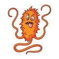 Orange virus icon in cartoon style isolated on white background. Viruses and bacteries symbol stock vector illustration.