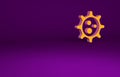 Orange Virus icon isolated on purple background. Corona virus 2019-nCoV. Bacteria and germs, cell cancer, microbe, fungi