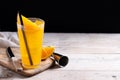 Orange vodka cocktail on wooden table Royalty Free Stock Photo