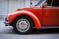 Orange Volkswagen beetle.
