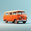 Charming Orange Vws Bus 3d Model With Retro Visuals