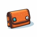 Quirky Cartoonish Orange Wallet Vector Illustration