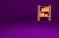 Orange Warehouse icon isolated on purple background. Minimalism concept. 3d illustration 3D render