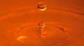 Orange Water Drop High Speed Photo Royalty Free Stock Photo