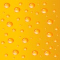 Orange water drops bubbles