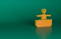 Orange Water gymnastics icon isolated on green background. Minimalism concept. 3D render illustration