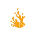 orange water splash icon logo Royalty Free Stock Photo