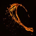 Orange water splash isolated Royalty Free Stock Photo