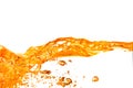 Orange water splash isolated Royalty Free Stock Photo