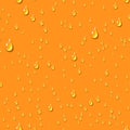 Orange water transparent drops seamless pattern. Royalty Free Stock Photo