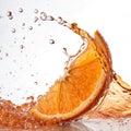 Orange water wave on white background Royalty Free Stock Photo