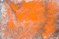 Orange watercolor painted on creased paper background texture Royalty Free Stock Photo