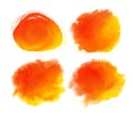 Orange watercolor stains