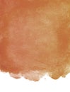 Orange watercolor stains texture with drib. Abstract hand painting background on white. Paint dripping Royalty Free Stock Photo