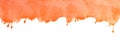 Orange watercolor stains texture with drib. Abstract hand painting background on white. Paint dripping