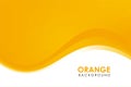 Orange Wavy Background Template Vector with Copy Space