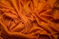 Orange wavy linen drapery