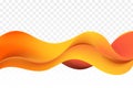 Orange wavy wave flow on abstract background. Horizontal orange wave design Royalty Free Stock Photo