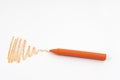 An orange wax crayon Royalty Free Stock Photo